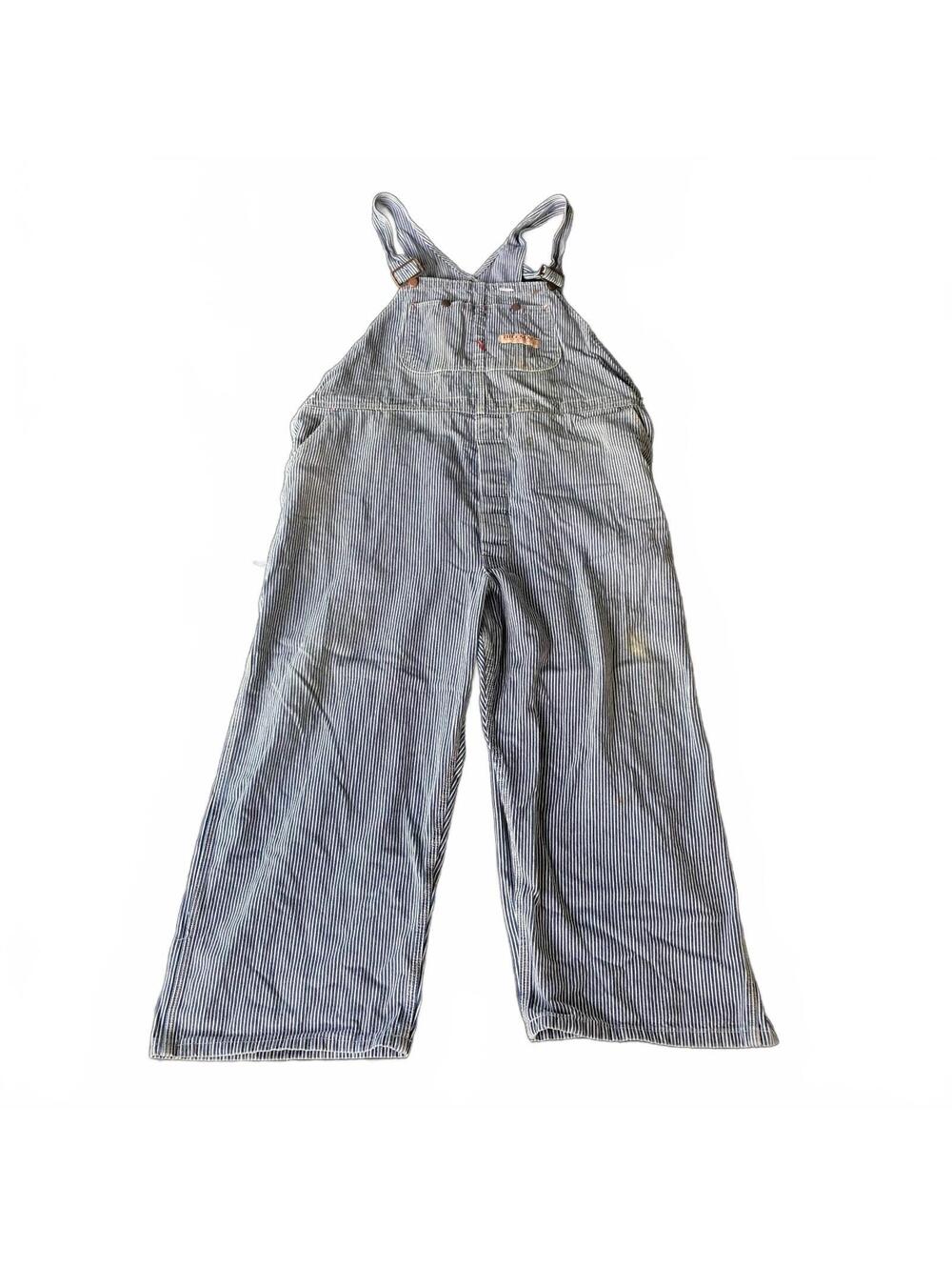 Big Mac Vintage Striped Denim Overalls Size 52